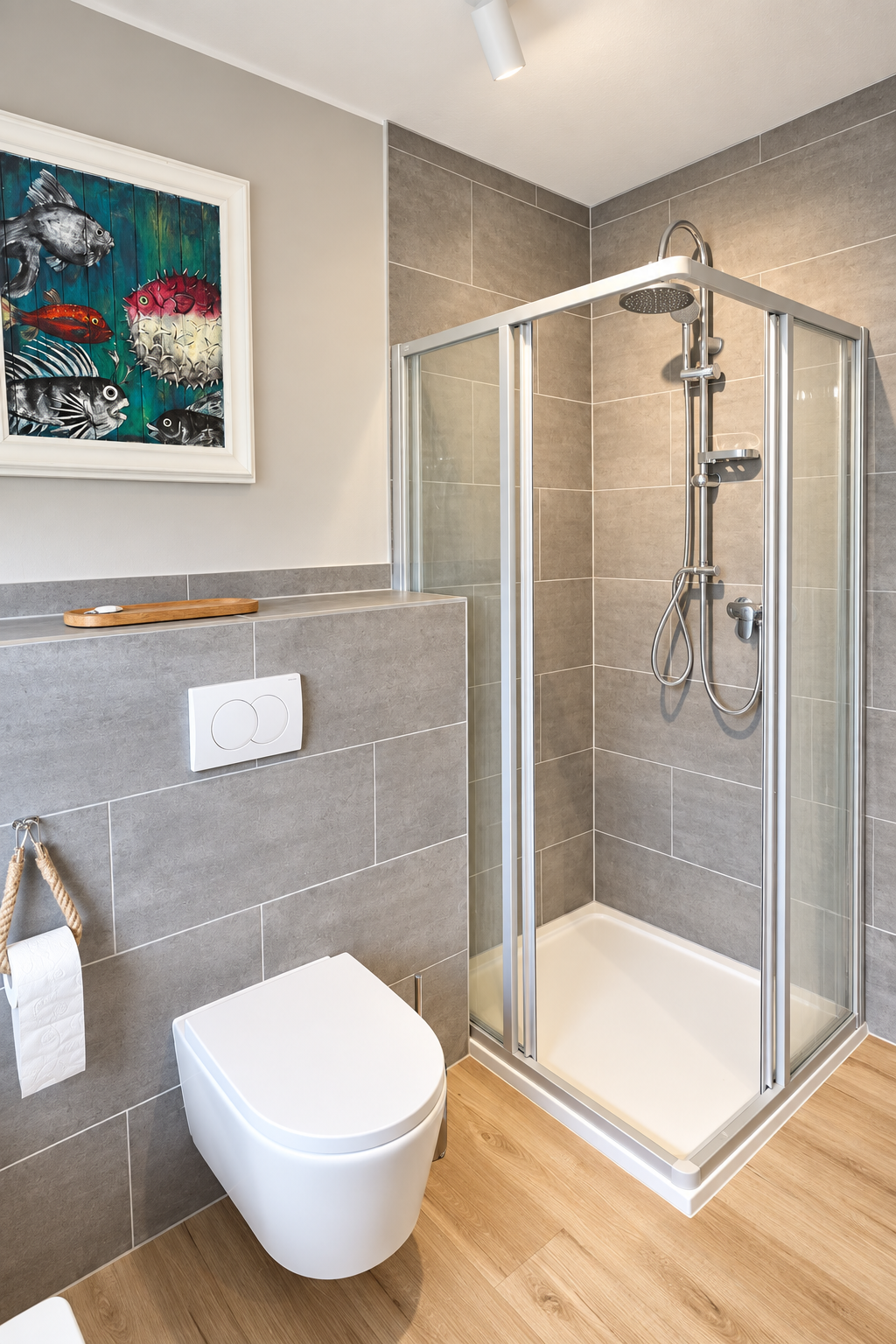 Badezimmer der Friesenbude mit Dusche